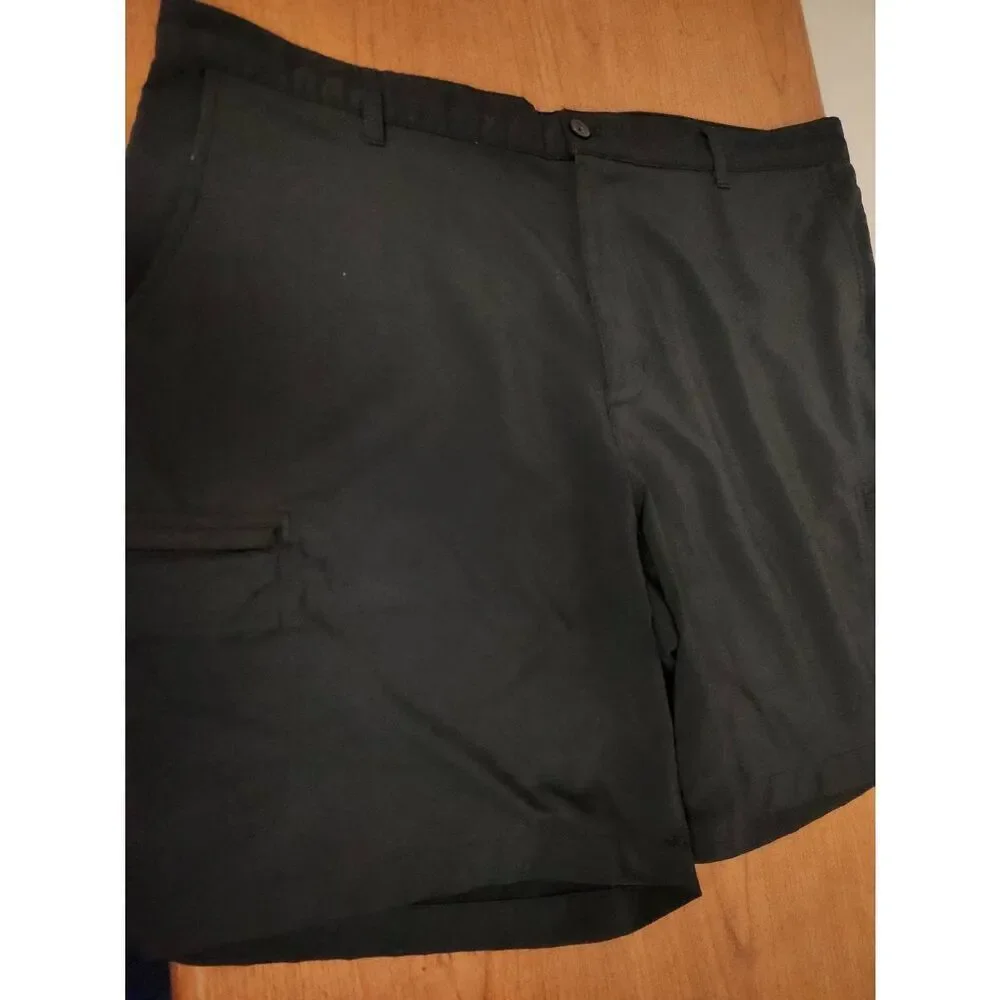 Chaps 78 Golf Shorts Men’s 42 Black Performance Flat Front Zip Cargo Pockets